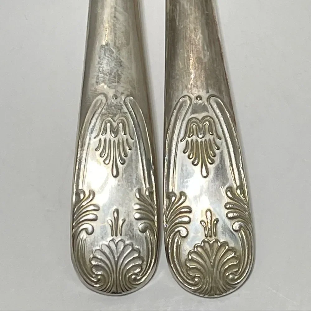 Vintage Silver Plate Salad Serving Utensils Set 9
